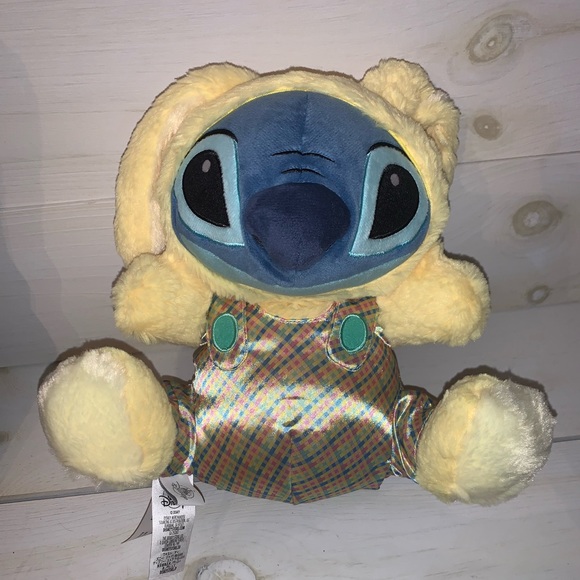 RARE NWOT Disney Lilo and Stitch 10” Plush Easter Bunny Rabbit Costume Yellow - Picture 4 of 14